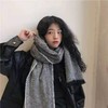 港风男女围巾新款时尚百搭复古柔软人字纹仿羊绒围巾女冬季加厚保暖长款披肩两用围脖男 商品缩略图1
