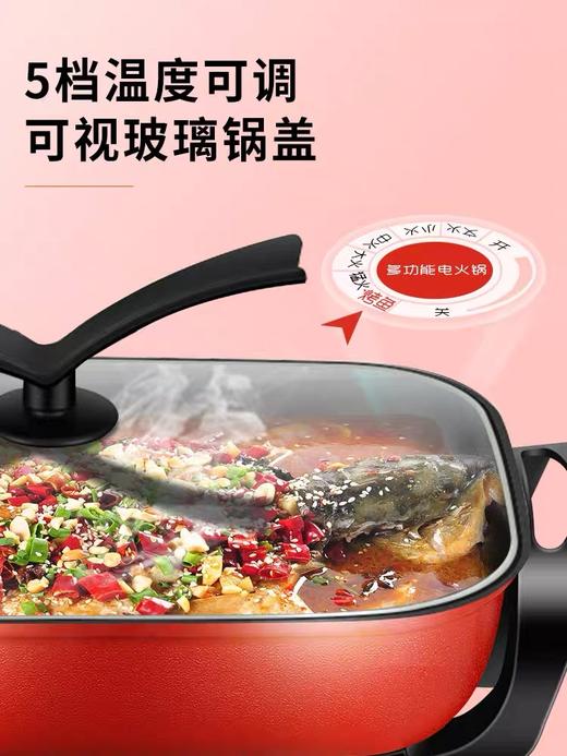 九阳电火锅G7家用多功能8L大容量烤鱼盘插电电热锅烧烤锅连体炒锅 商品图3