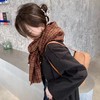 韩范ins男女时尚围巾 潮蓝色格子围巾女冬季长款韩版百搭保暖围脖 商品缩略图4