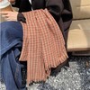 男女新款百搭保暖棕咖色文艺复古格子围巾女春秋冬季2021新款保暖韩版百搭小众围脖 商品缩略图1