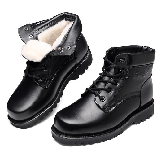 强人3515男靴冬季加厚羊毛保暖头层牛皮军勾棉鞋固特异防寒棉靴 商品图4
