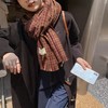 韩范ins男女时尚围巾 潮蓝色格子围巾女冬季长款韩版百搭保暖围脖 商品缩略图3