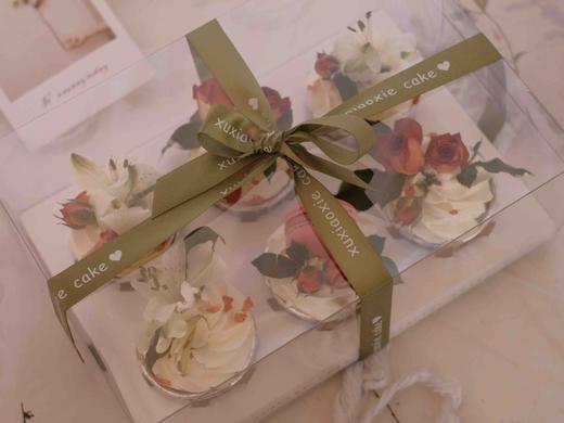 【鲜花蛋糕】鲜花马卡龙纸杯蛋糕/一盒6个（表面鲜花不可食用） 商品图4