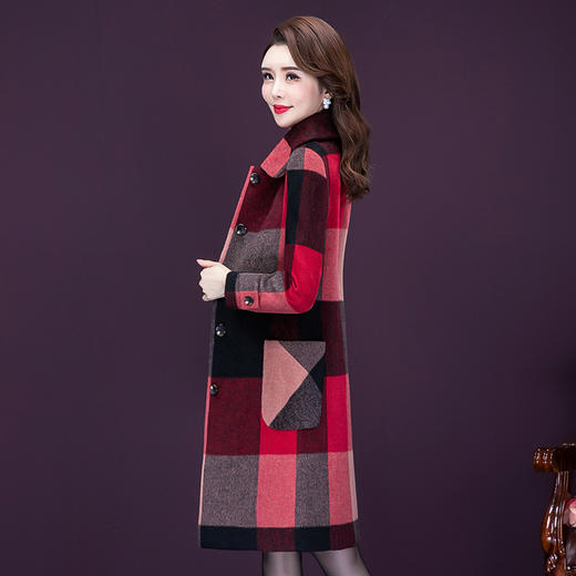 YMR- 8376 格子毛呢外套女冬季2021年新款中长款高端时尚显瘦呢子 商品图1