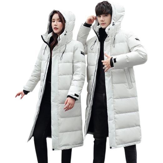 冬季长款白鸭绒羽绒服男女情侣韩版潮流宽松外套 商品图5