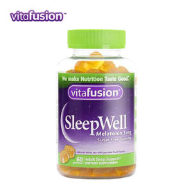 美国Vitafusion成人褪黑素助眠软糖60粒