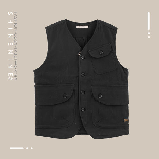 94927118简单休闲口袋装饰马甲 商品图0