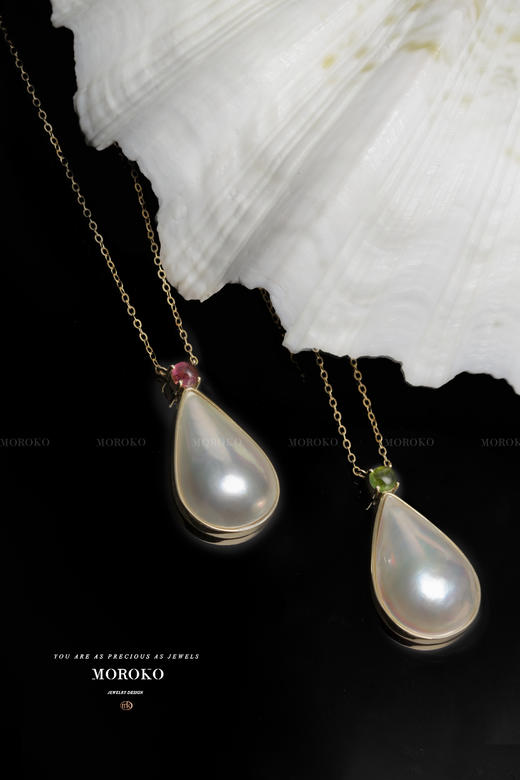 人鱼之泪·碧玺&马贝 | 项链 商品图5