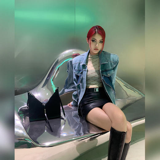 NEWA PROJECT秋冬新款高领百搭领短款打底上衣字母长袖打底透视衫 商品图3