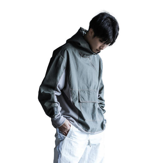 ENSHADOWER隐蔽者拼接长袖连帽泼墨卫衣休闲宽松连帽衫潮牌上衣 商品图3