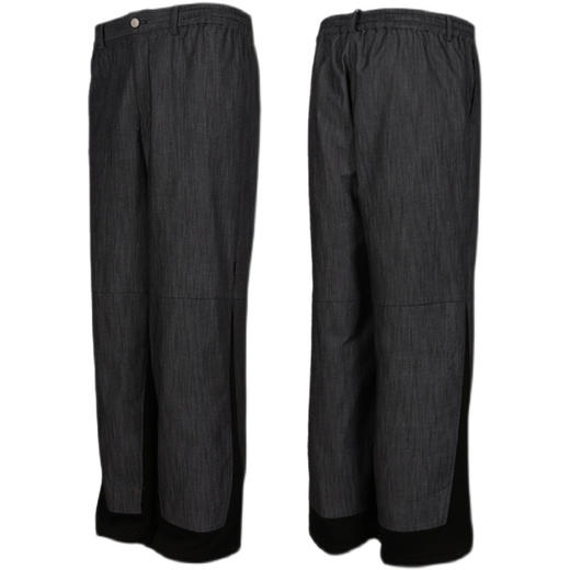 RELABEL 21AW 水洗高级黑色脚口异形拼接毛圈宽松牛仔裤 商品图4