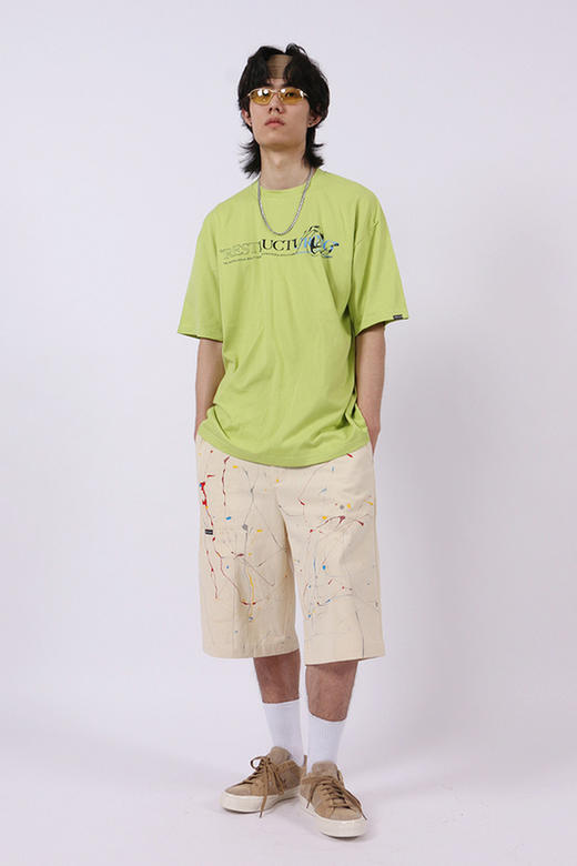 RELABEL 2020SS定制手泼点漆潮牌短裤男纯棉宽松大口袋休闲五分裤 商品图5