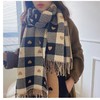 爱心格子围巾女秋冬新款韩版仿羊绒披肩网红ins百搭冬季保暖围脖 商品缩略图1