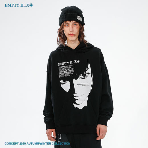 RELABEL 2020AW 二次元卡通图案头像主题印花帽衫秋季新款男卫衣 商品图2