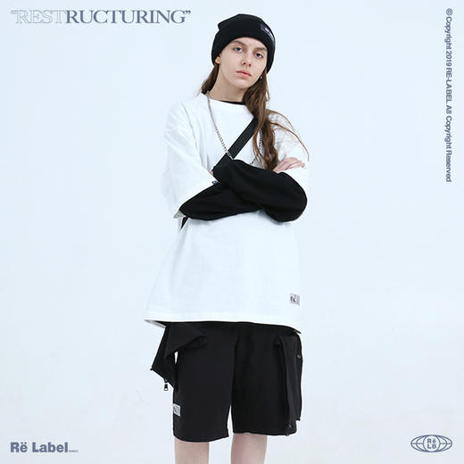 RELABEL 20SS 夏季宽松休闲外穿纯色五分短袖男潮牌情侣T恤上衣 商品图3