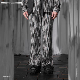 RELABEL 21SS定织未来感条纹毛料定制铭牌脚口可调节复古休闲裤