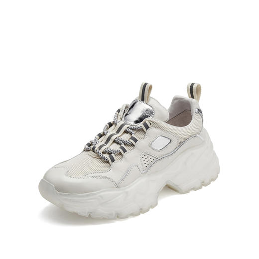 westory2021春秋新款潮酷网面透气厚底休闲运动鞋真皮老爹鞋女 商品图2