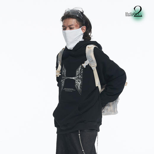 RELABEL 21AW主题概念品牌平行宇宙融合印花宽松连帽卫衣 商品图2