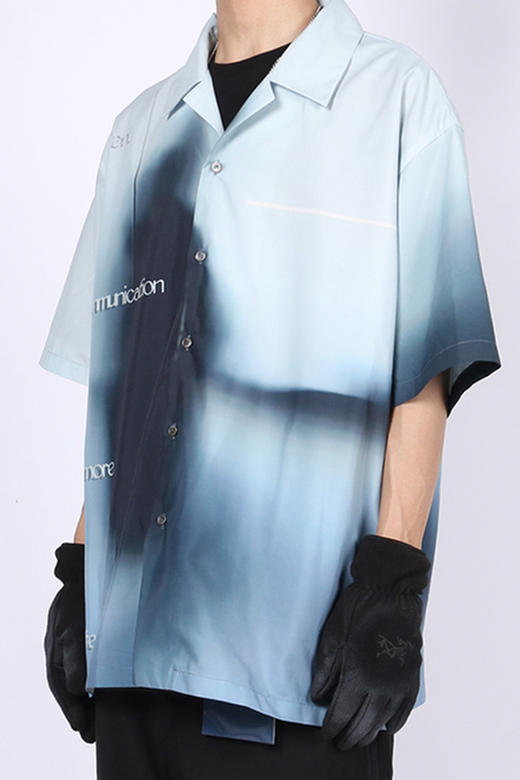 RELABEL 21SS 主题概念人物交谈满印印花宽松休闲短袖衬衣 商品图5