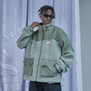 RELABEL 20AW 灰绿色羊羔绒拼接口袋硅胶标保暖棉衣外套 商品缩略图2