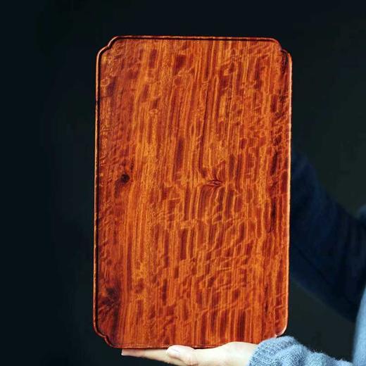 四方委角茶盘° 缅甸花梨木 商品图0