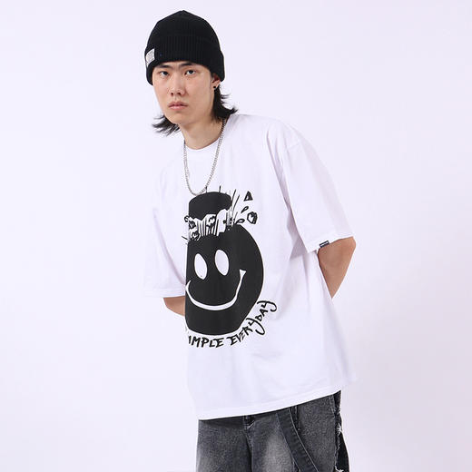RELABEL20SS大张伟同款笑脸T恤大印花透气面料宽松休闲上衣T恤tee 商品图4