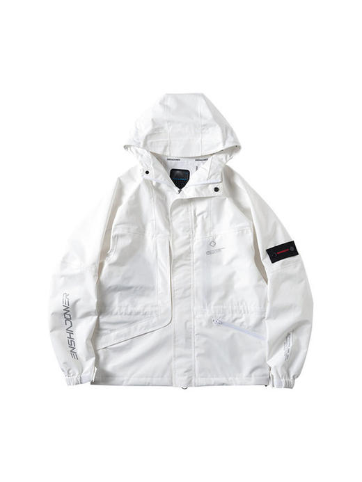 ENSHADOWER隐蔽者廓形压胶多口袋冲锋衣夹克男白色宽松连帽外套潮 商品图4