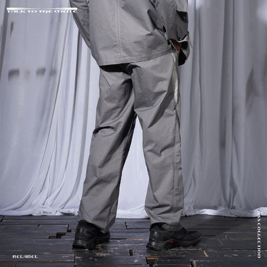 RELABEL 21SS灰色撞色拼接多结构分割明线宽松休闲长裤 商品图3