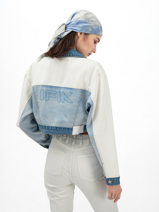 IFIK Blue Bicolor Logo Jacket “拼出一片天”短款牛仔夹克外套 商品图0