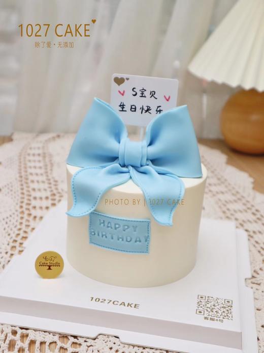 1027CAKE | 少女心 翻糖蝴蝶结 蓝色系 手工蝴蝶结 生日蛋糕 商品图2
