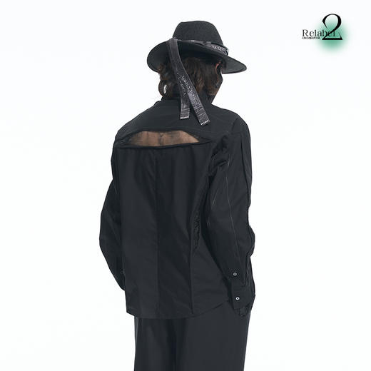 RELABEL 21AW多裁片分割立体包边拼接透明纱宽松衬衣 商品图2