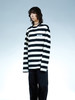 SFTTR AW21圆领破坏黑白粗条纹慵懒风厚实长袖T恤廓形男女薄卫衣 商品缩略图4