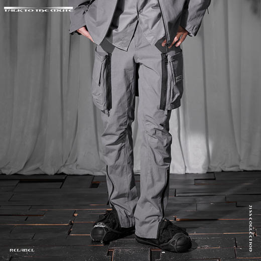 RELABEL 21SS异形多拉链可拆卸大口袋直筒工装裤 商品图2