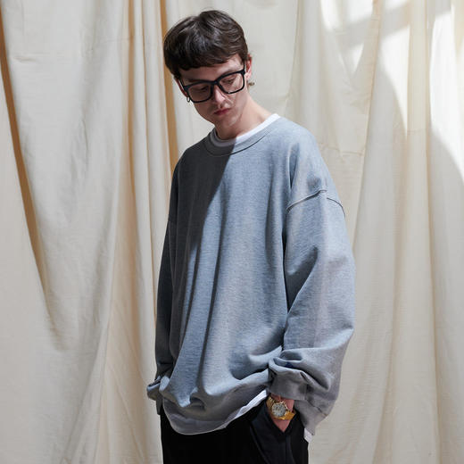 EAFINETAL.2021SS新款双面穿印花设计水洗做旧纯棉宽松套头卫衣 商品图2