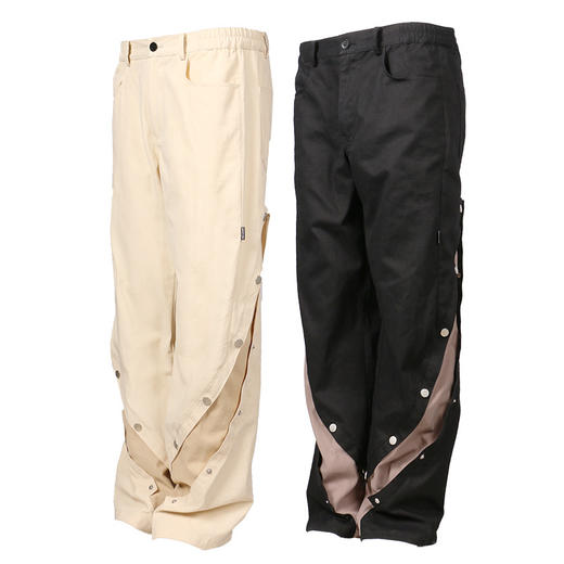 RELABEL 21SS 双色拼接结构多裤型旋转排扣休闲裤 商品图4