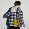 EAFINETAL.21AW新款笑脸印花法兰绒格纹拼接水洗毛边做旧夹克外套 商品缩略图3
