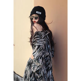 RELABEL 21SS定织未来感条纹毛料宽松衬衣外套