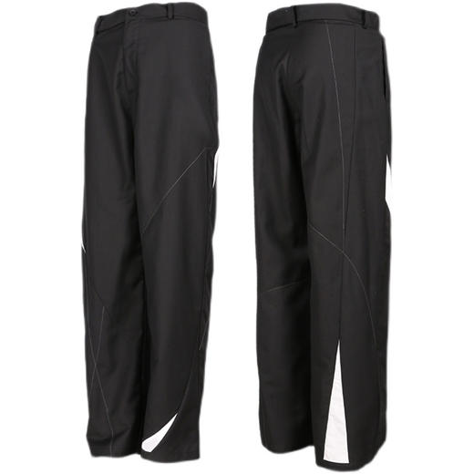 RELABEL 21AW几何切割黑白撞色拼接宽松休闲西裤 商品图4