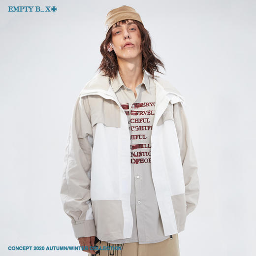 RELABEL 2020AW双色拼接防水面料冲锋衣夹克外套防风衣外套潮牌男 商品图4