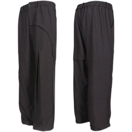 RELABEL 21AW 多层次立体裁片结构打褶假两件休闲宽松西裤 商品图4