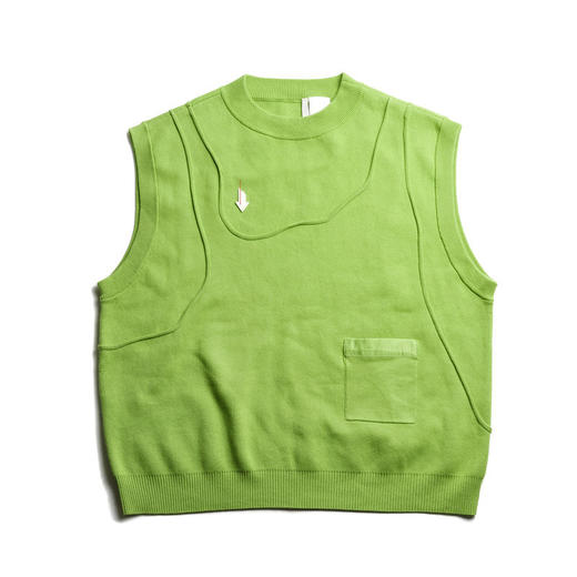 EAFINETAL.刺绣标设计纯色全棉针织宽松套头上衣罗一舟同款马甲 商品图4