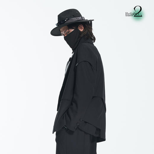 RELABEL 21AW 多层次错位立体裁片结构假两件休闲宽松西服 商品图2