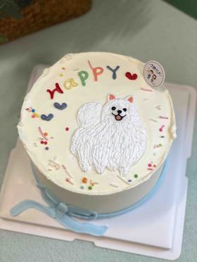 手绘狗狗奶油蛋糕 下单前请仔细阅读商品详情