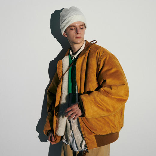 EAFINETAL.21AW新款仿麂皮羊羔绒内胆图案刺绣设计加厚外套夹克 商品图1