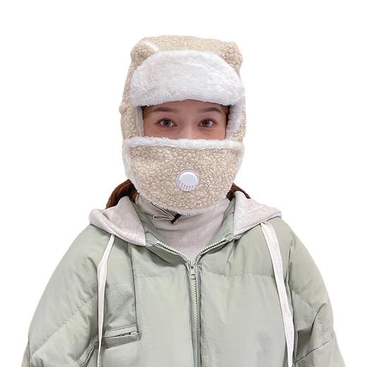 羊羔毛雷锋帽女冬季可爱防风加厚保暖帽户外骑行防寒护耳加绒帽子 商品图4