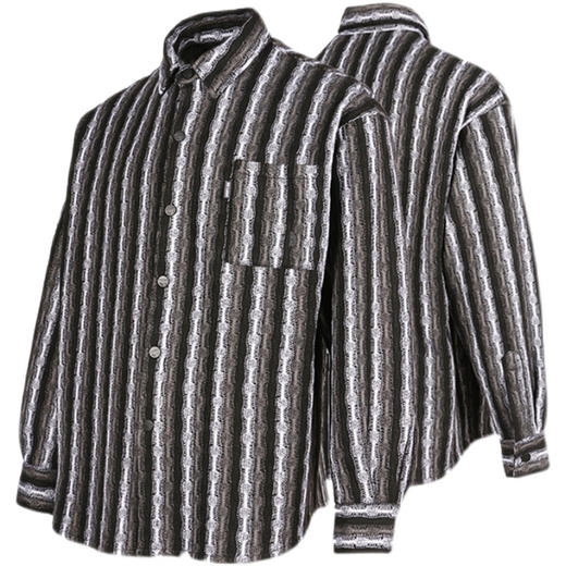 RELABEL 21AW定织黑白撞色走线宽松廓形衬衣 商品图4