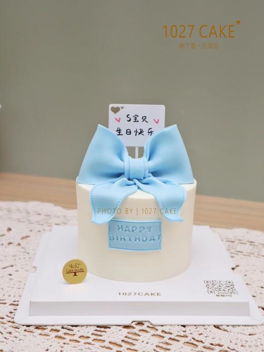 1027CAKE | 少女心 翻糖蝴蝶结 蓝色系 手工蝴蝶结 生日蛋糕 商品图0