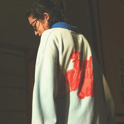 EAFINETAL.21AW新款趣味LOGO提花设计POLO上衣纯棉休闲针织毛衣 商品图3