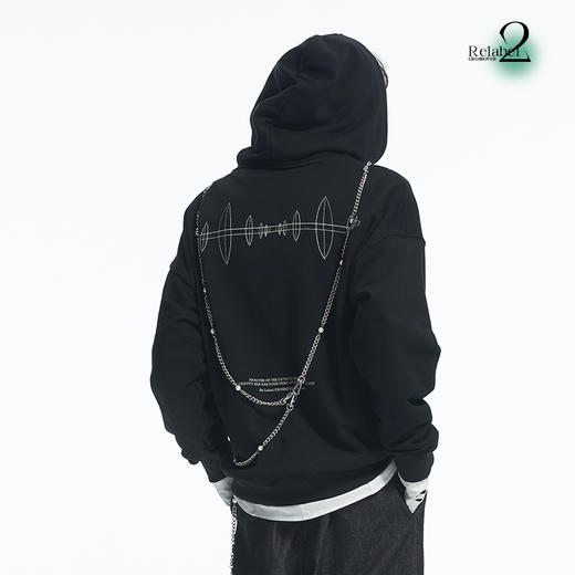 RELABEL 21AW概念主题高压短波印花宽松连帽卫衣 商品图3