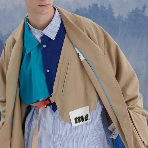 EAFINETAL.21AW新款马甲假两件侧拉链大口袋拼接设计西装外套夹克 商品图2